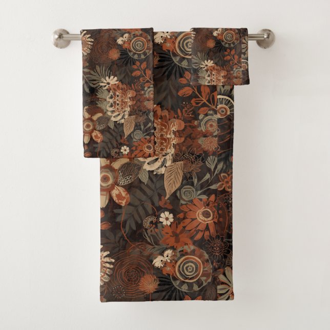 Motif botanique terracotta sage boho foncé (En situation)