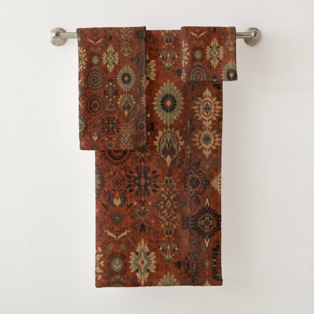 Motif botanique terracotta sage boho foncé (En situation)