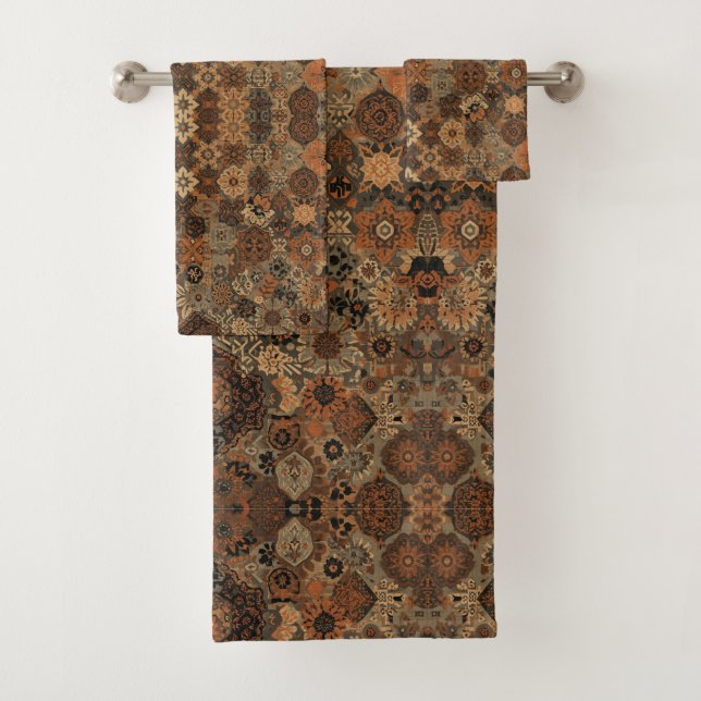 Motif botanique terracotta sage boho foncé  (En situation)
