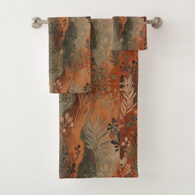 Motif botanique terracotta sage boho foncé (En situation)