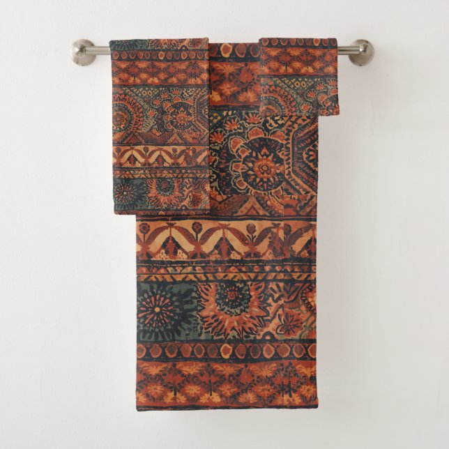 Motif botanique terracotta sage boho foncé  (En situation)