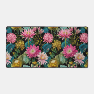 Motif botanique tropical luxuriant rose et vert