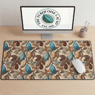 Motif botanique turquoise Cacao 