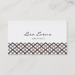 Motif Brown Carte de visite classique Chevron