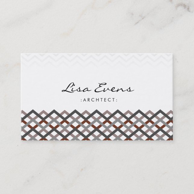Motif Brown Carte de visite classique Chevron (Devant)