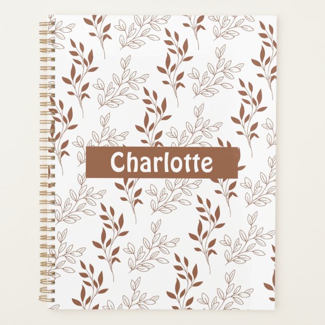 Motif Brown rouge rétro Vintage feuille (Devant)