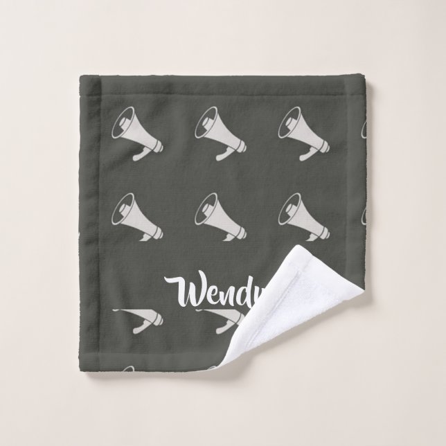 Motif Bullhorn sur gris (Gant de toilette)