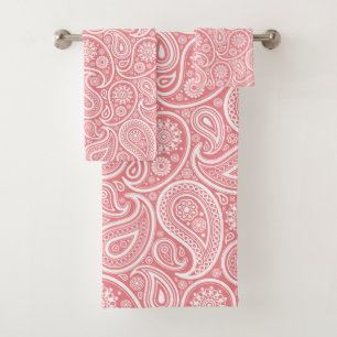 Motif cachemire blanc et rose