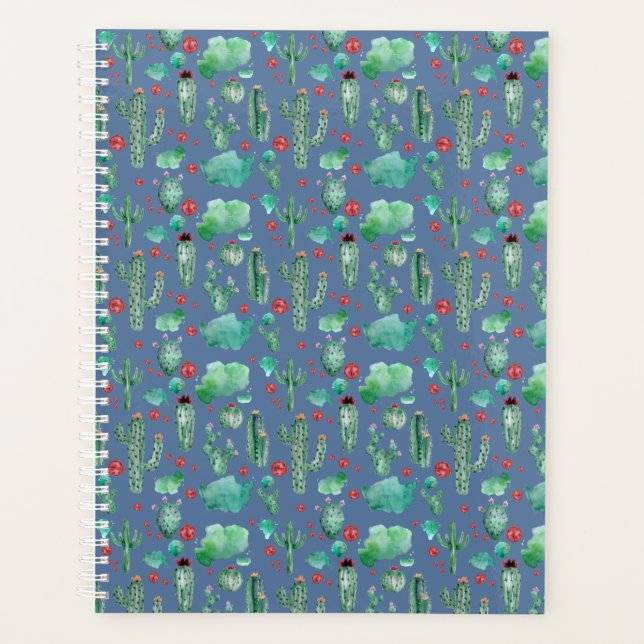 motif cactus et ladybug - arrière - plan bleu (Devant)