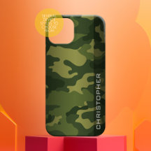 Motif camouflage militaire vert avec nom