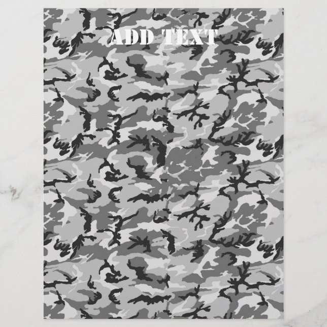 Motif Camouflage urbain - Noir & Gris (Devant)