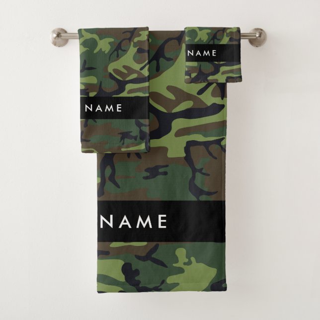 Motif Camouflage Vert, Votre nom, Personnaliser (En situation)