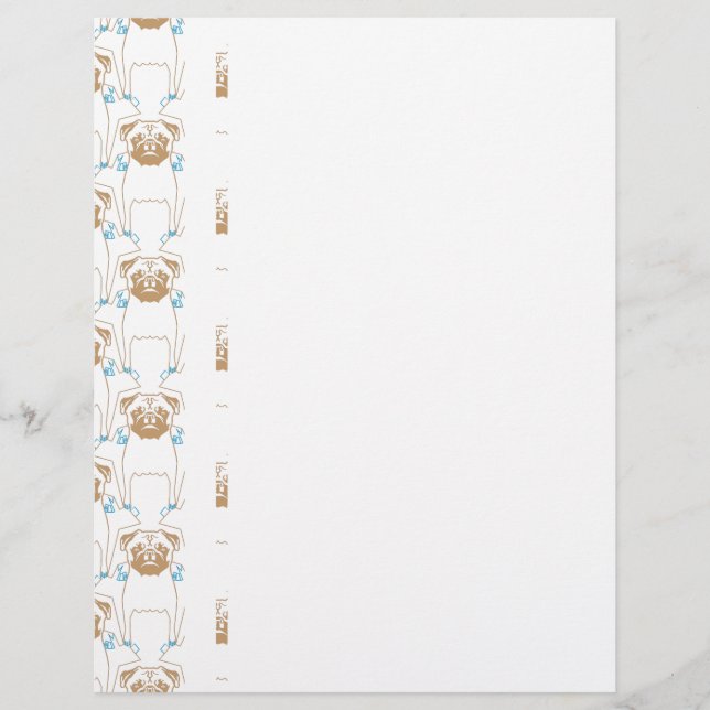 Motif Carlin marron bleu (Devant)