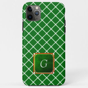 Motif Carré coque iphone vert Monogramme