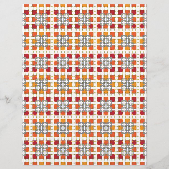 Motif carré moderne géométrique rouge ambre (Devant)