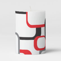 Motif Carré rouge noir gris blanc rétro