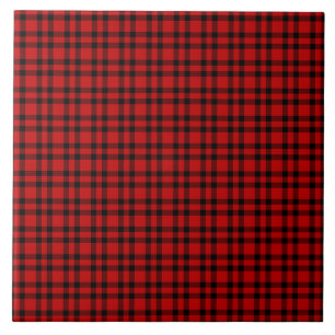 Motif carreau rouge noir