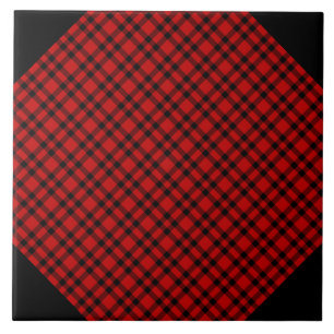 Motif carreau rouge noir