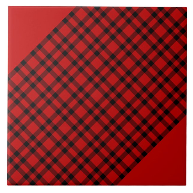 Motif carreau rouge noir (Devant)