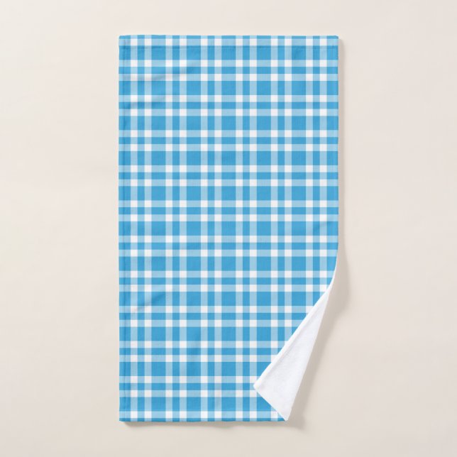 Motif carreaux bleu blanc (Serviette à main)