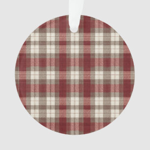 Motif carreaux classique ivoire marron rouge rouil