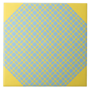 Motif carreaux jaune bleu