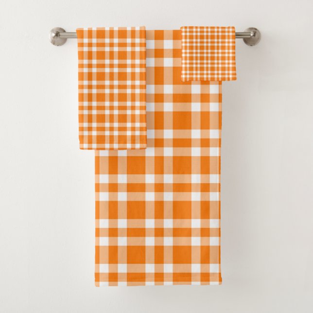 Motif carreaux orange et blanc (En situation)