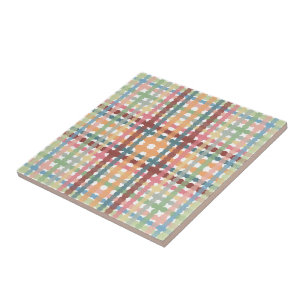 Motif carreaux pastel pointillé