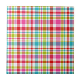 Motif carreaux plaid arc-en-ciel vif