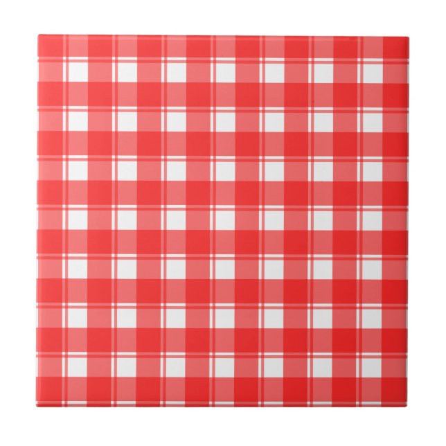 Motif Carreaux Rayures Rouges Blancs (Devant)