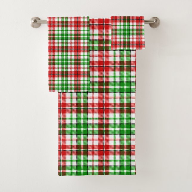 Motif carreaux tartan vert rouge blanc (En situation)