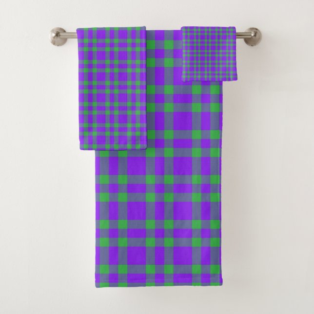 Motif carreaux vert et violet (En situation)