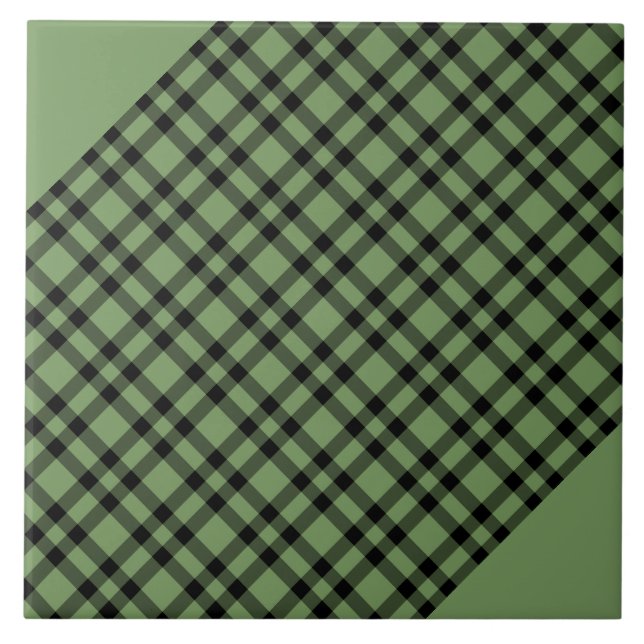 Motif carreaux vert noir (Devant)