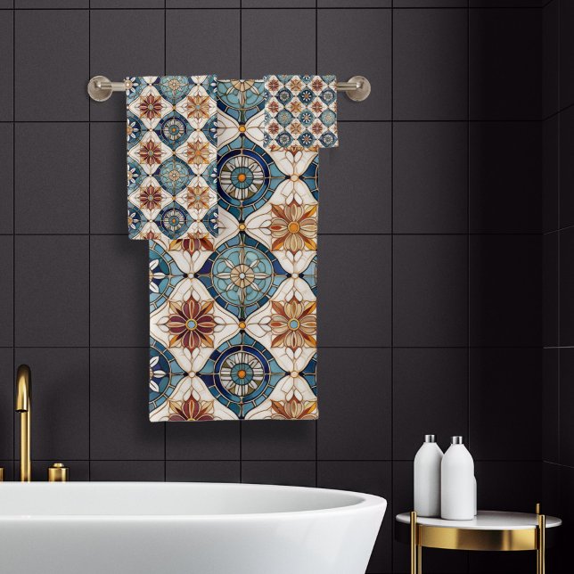 Motif carrelage marocain Ornat#3 Blue Gold ID1078 (Créateur téléchargé)