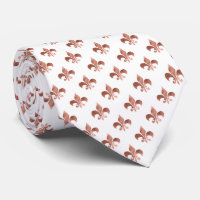 motif carrelé fleur de lis cravate rose or 
