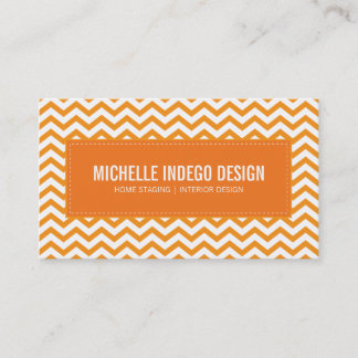 motif carte de visite chevron frais orange
