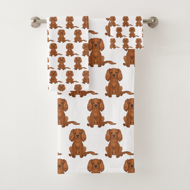 Motif Cavalier King Charles Spaniel couleur rubis (En situation)