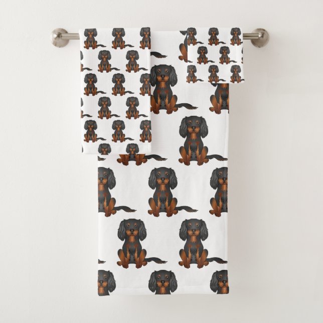Motif Cavalier King Charles Spaniel noir et feu (En situation)
