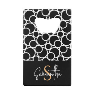 Motif Cercle noir et blanc avec Monogramme