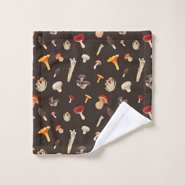 Motif champignon (Gant de toilette)