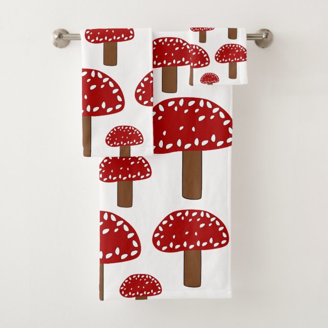 Motif champignon rouge de forêt des amanites (En situation)