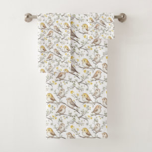 Motif charmant d'oiseau et de fleur