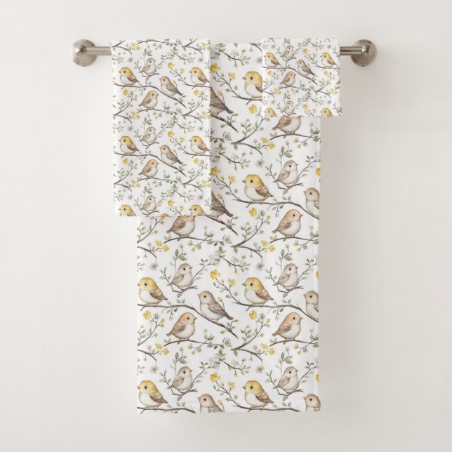 Motif charmant d'oiseau et de fleur (En situation)