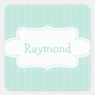 Motif Chevron bleu clair avec Étiquette