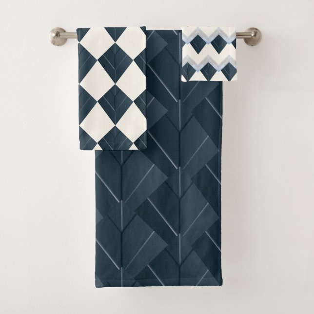 Motif Chevron Bleu Nordique (En situation)
