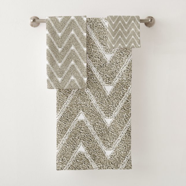 Motif Chevron Brun Sable Velouté (En situation)