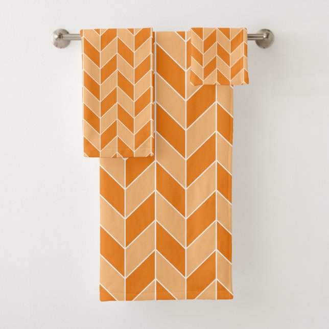 Motif Chevron de Pêche Orange Moderne (En situation)