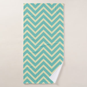Motif Chevron Décor Lumière Turquoise Et Crème