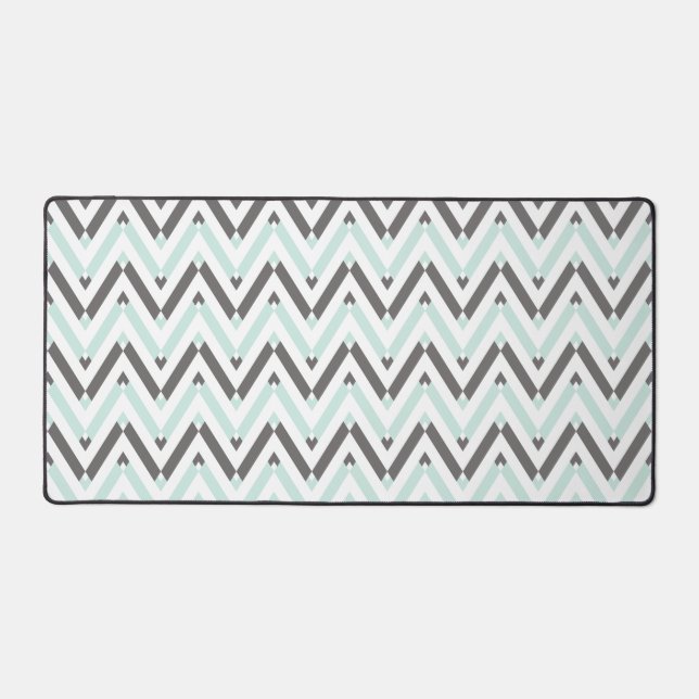 Motif Chevron Gray Blanc Géométrique Mint (Recto)