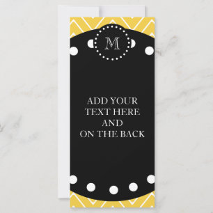 Motif Chevron jaune Monogramme noir